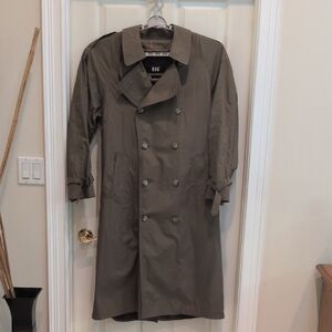 London Fog Men's Olive Size 42R Thinsulate Lined Rain Trench Coat